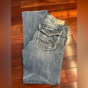Silver Jeans Co Men's Zac Straight Jeans 34W 34L Medium Wash